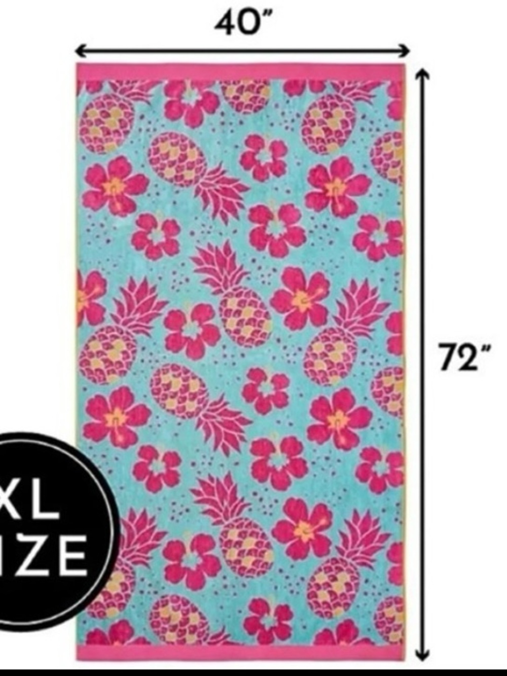 (2) Pink Flamingo Print Beach Towel - Aqua Background- 2 large size high quality - Picture 15 of 15